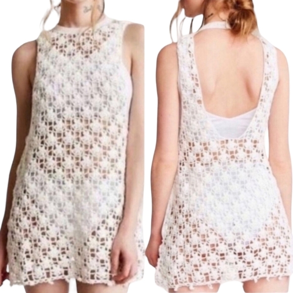 Kimchi Blue X Urban Outfitters Crochet Swim Cover Up/ Tank Top NWOT - Picture 1 of 11